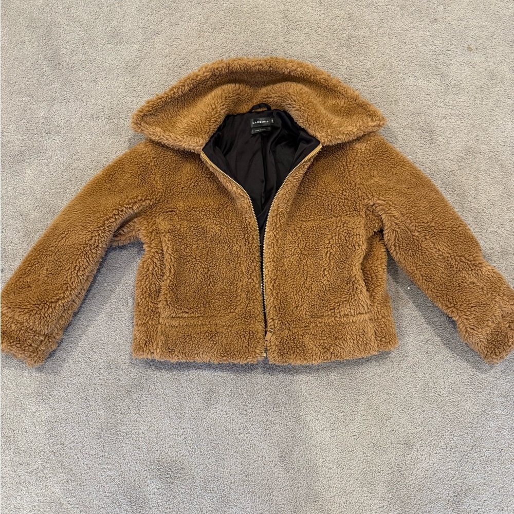 Carbon38 Womens Waist Length Sherpa Coat XS